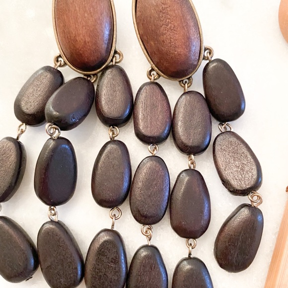 Beaded Natural Wooden Earring Bundle - Picture 4 of 4